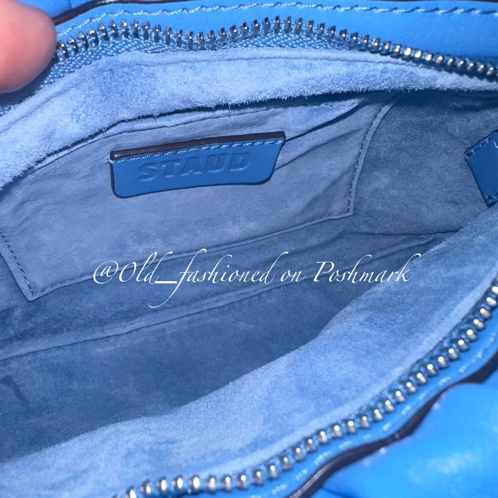 Price Firm - STAUD Leather Bean Bag - Azure - Picture 11 of 11